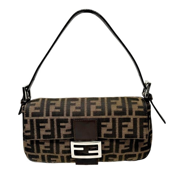 FENDI Vintage Zucca Mamma Baguette Shoulder Bag FF Logo Monogram Brown [105690] - Picture 4 of 13